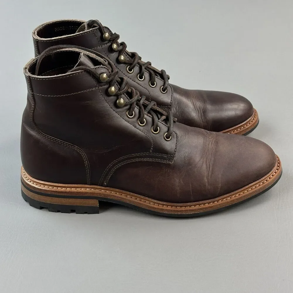 Parkhurst Allen Service Boots Mens Size 10 D Vegan Brown Leather Lace Up USA